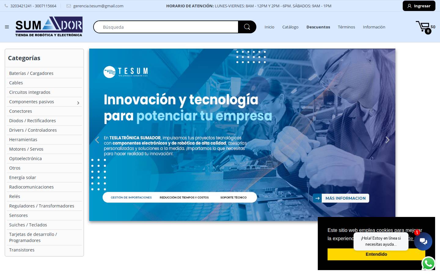 sumador.com homepage screenshot