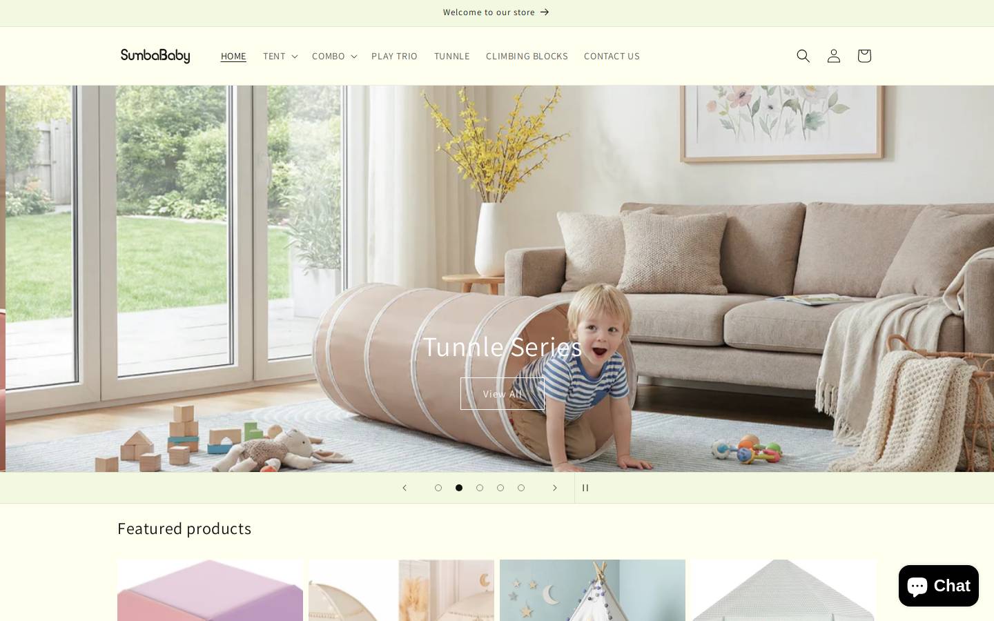 sumbababy.com homepage screenshot