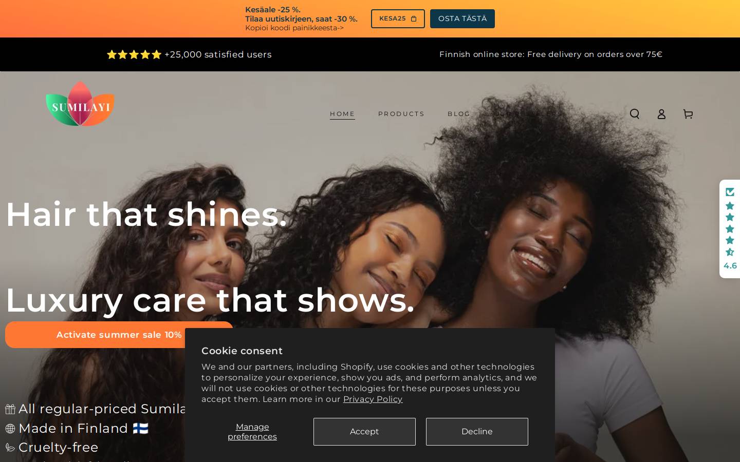 Sumilayi homepage screenshot