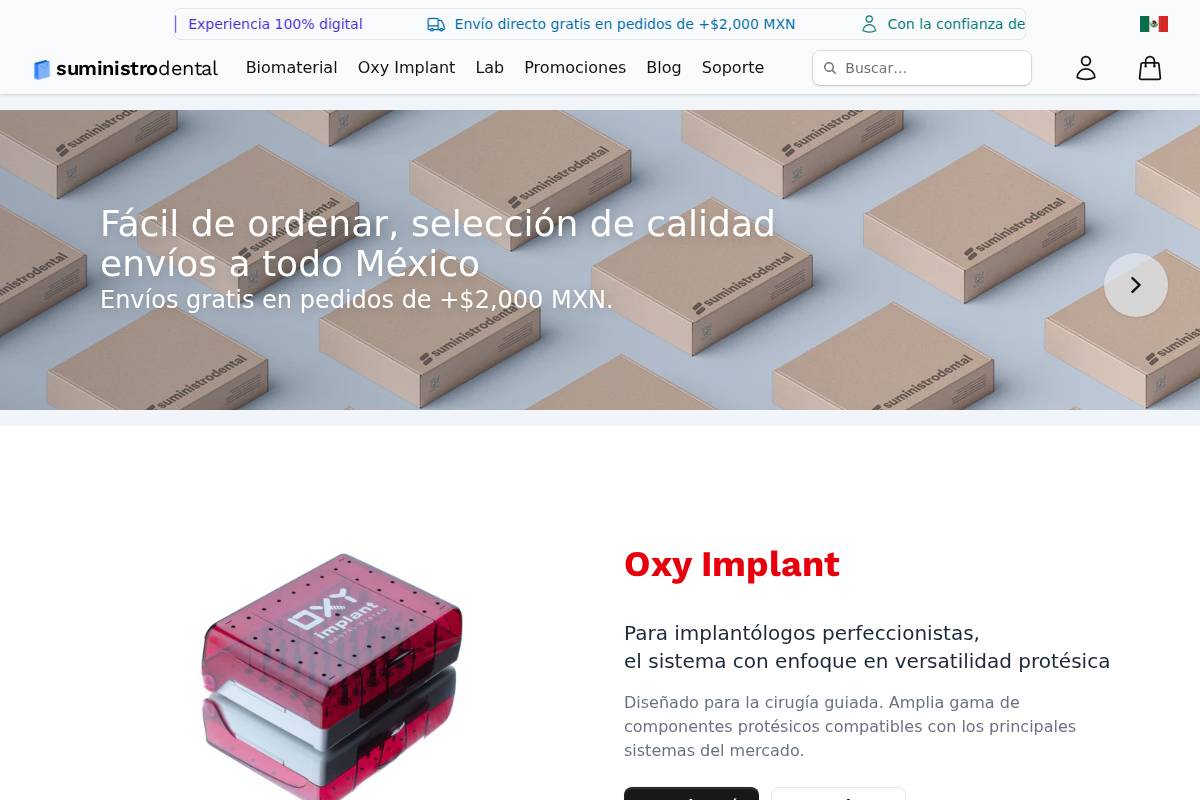 suministrodental.com homepage screenshot
