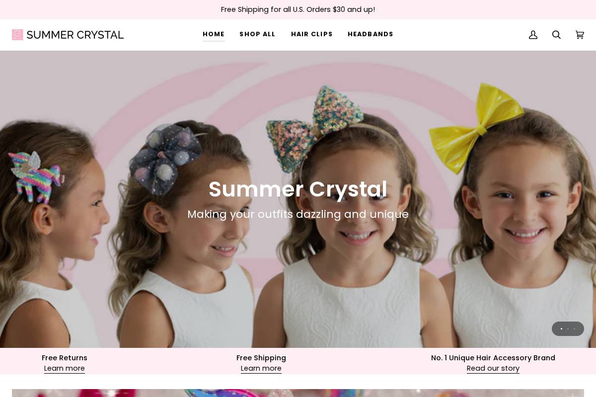 summercrystal.com homepage screenshot