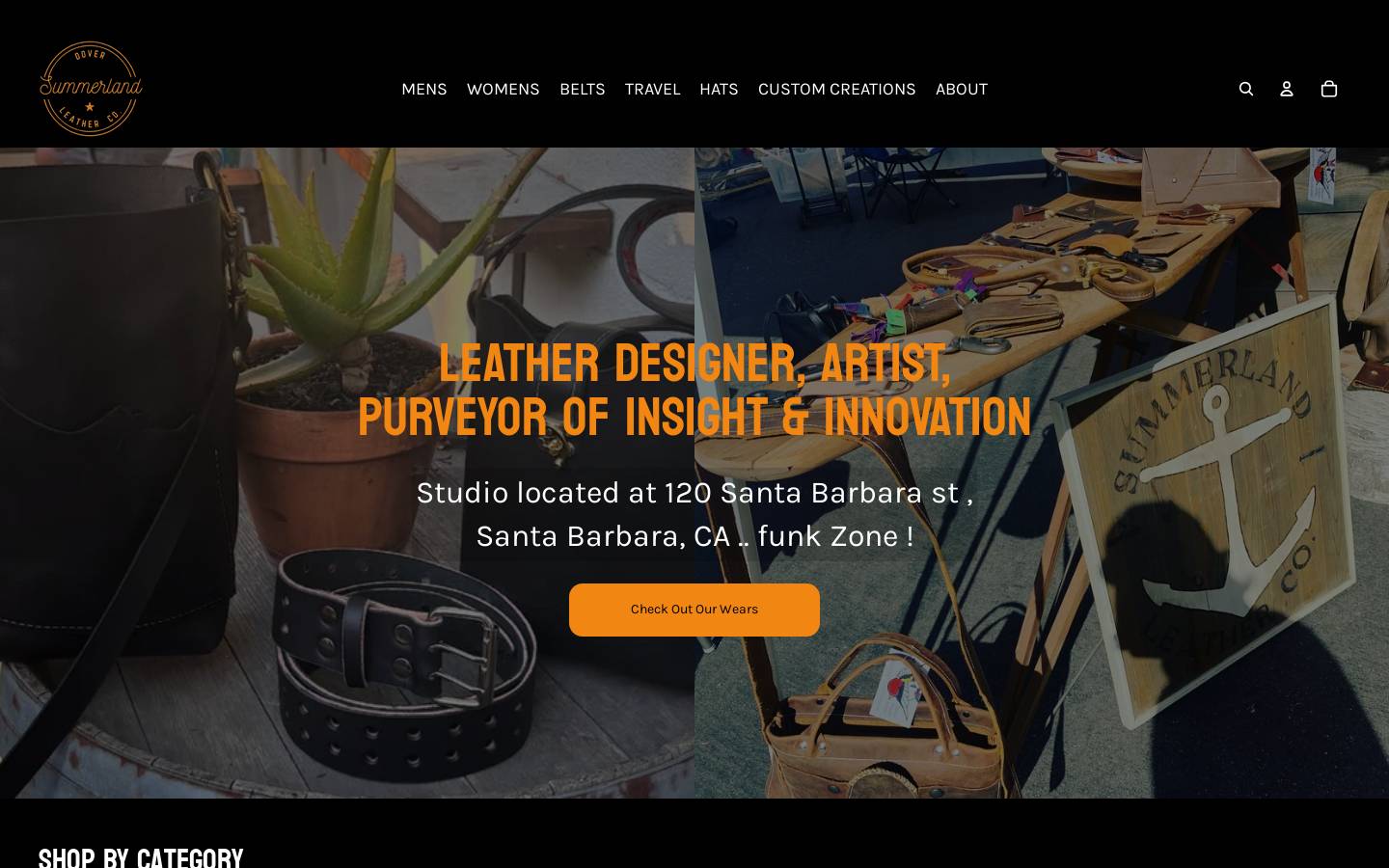 summerlandleatherco.com homepage screenshot