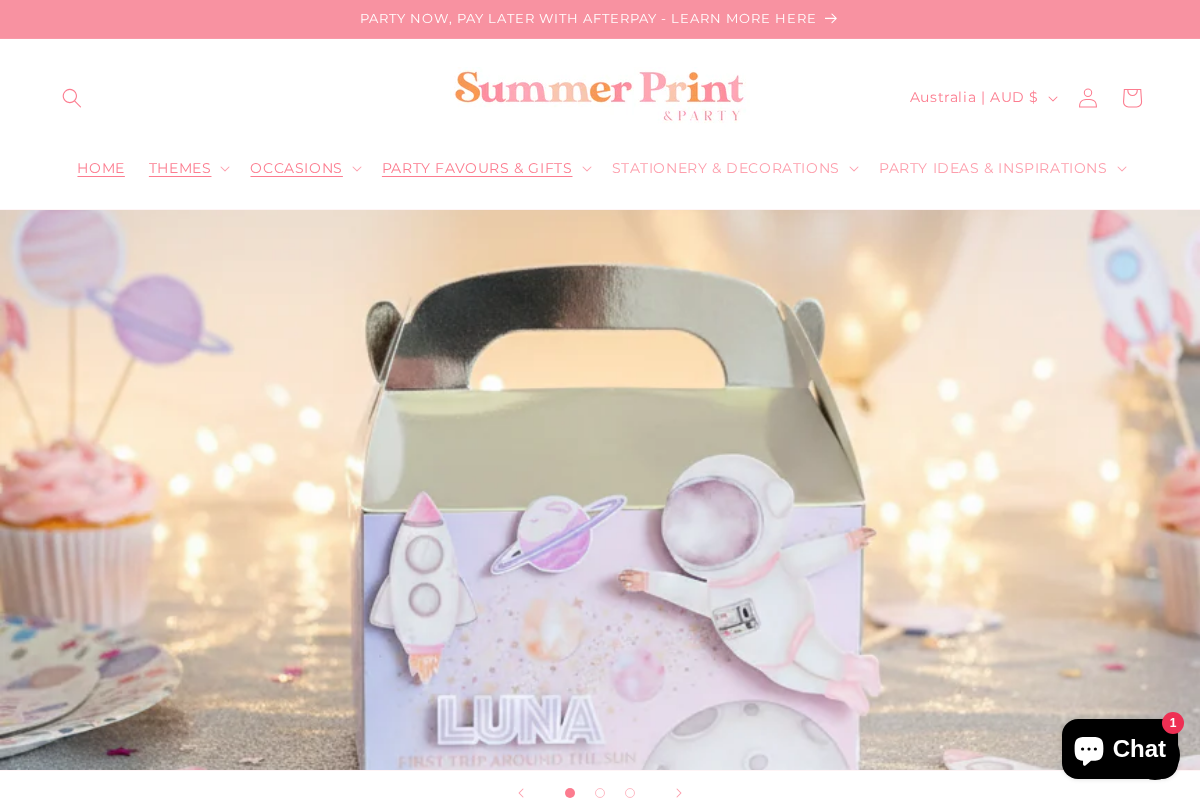 Summer Print & Party homepage screenshot