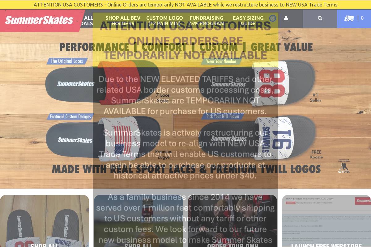 summerskates.ca homepage screenshot