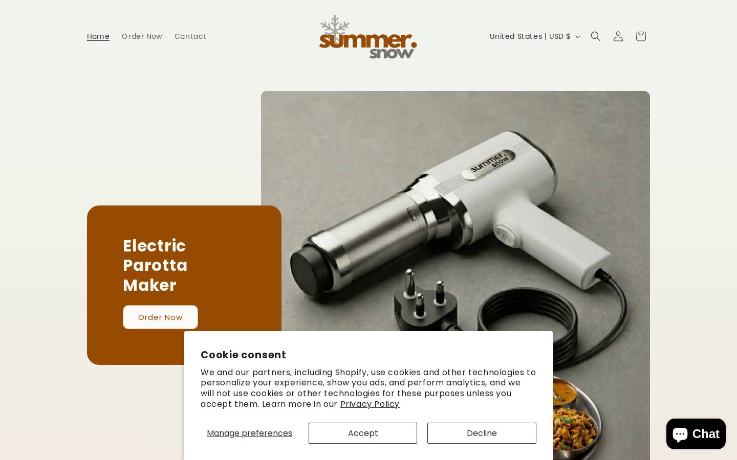summersnow.store homepage screenshot