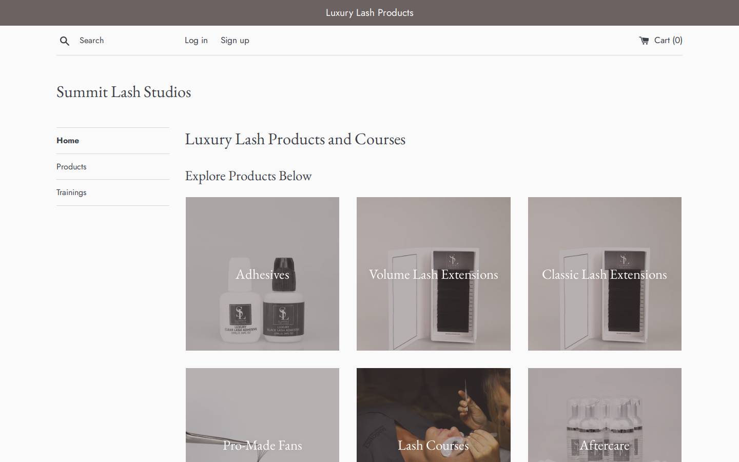 summitlashstudios.com homepage screenshot