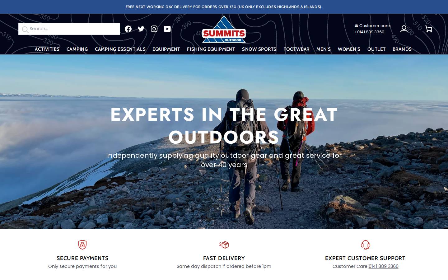 Summits Outdoor homepage screenshot