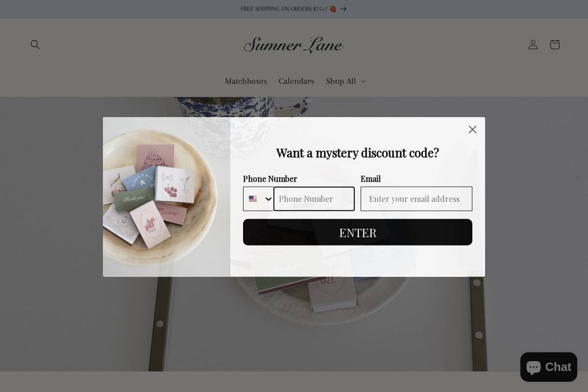 sumnerlaneshop.com homepage screenshot