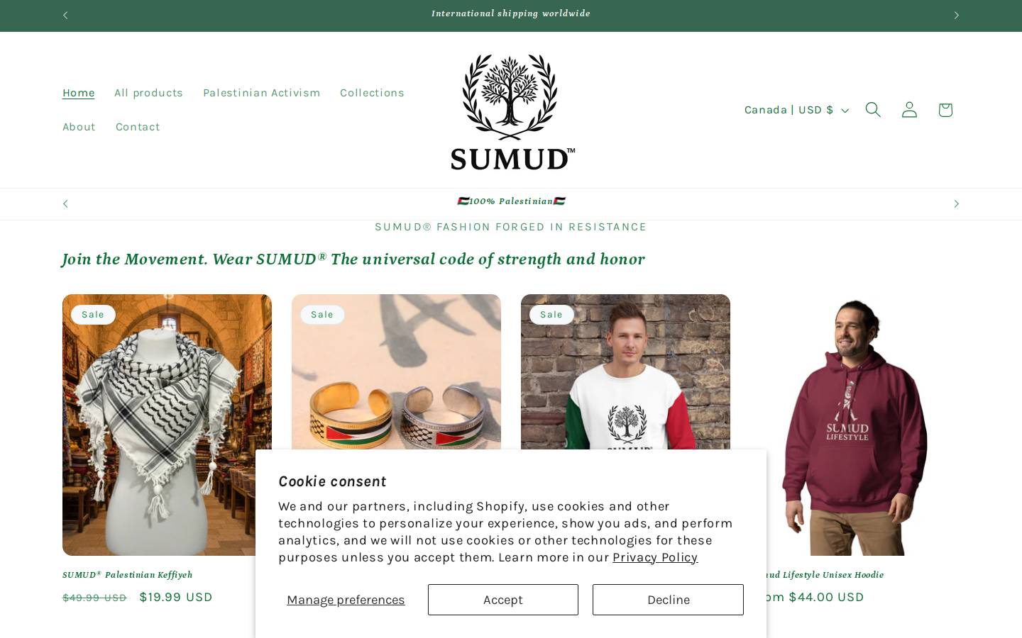 sumud.shop homepage screenshot