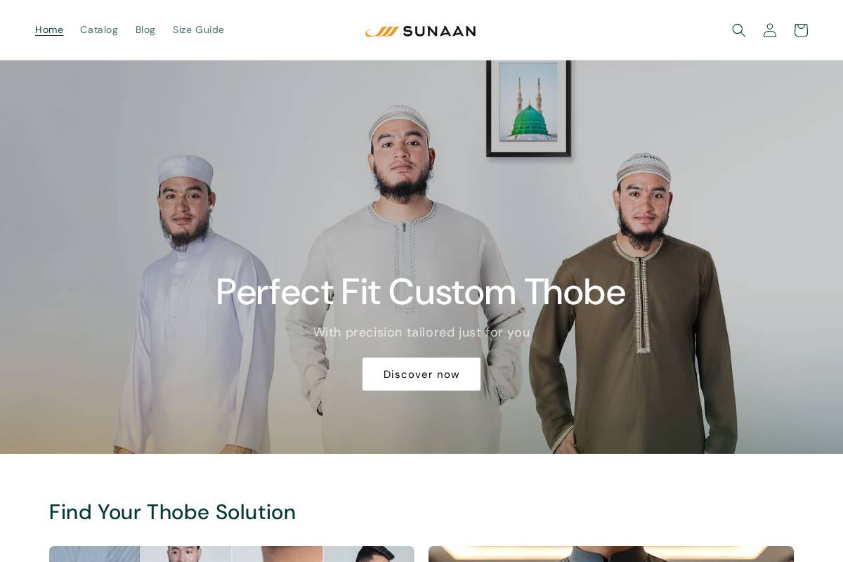 Sunaan homepage screenshot