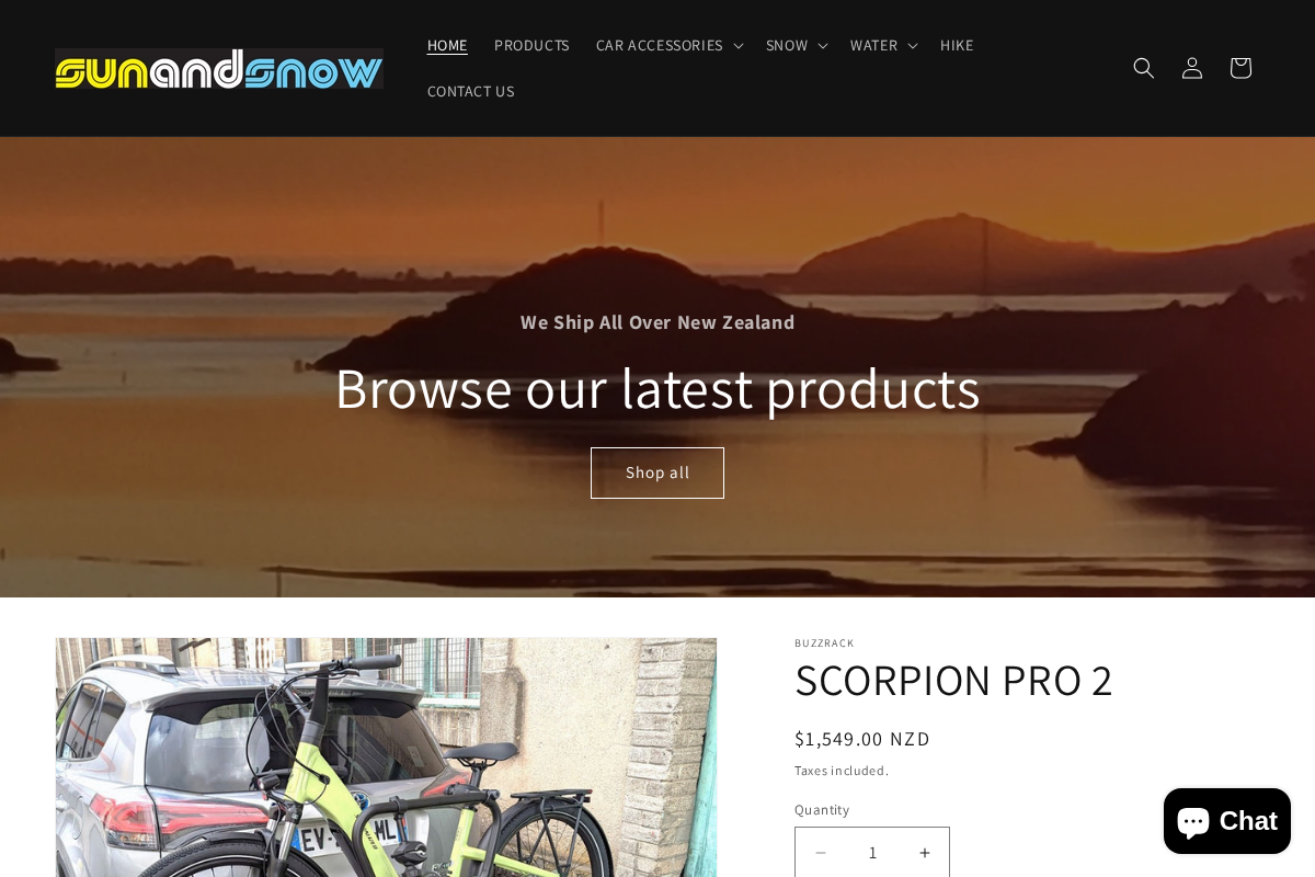 Sun And Snow homepage screenshot