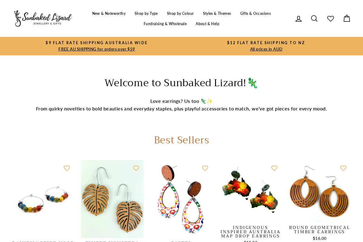 sunbakedlizard.com.au homepage screenshot