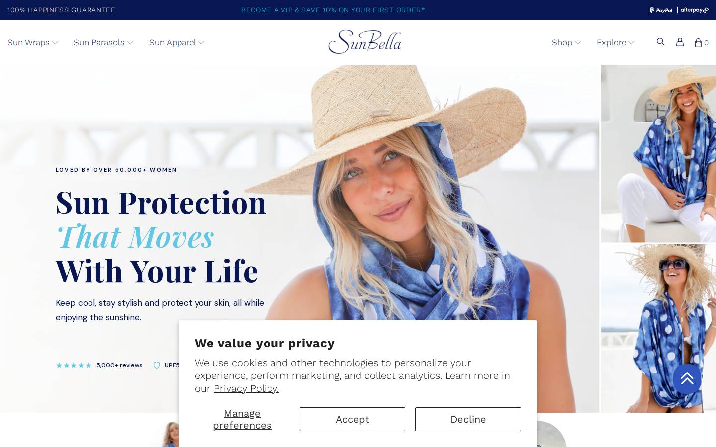 Sunbella homepage screenshot