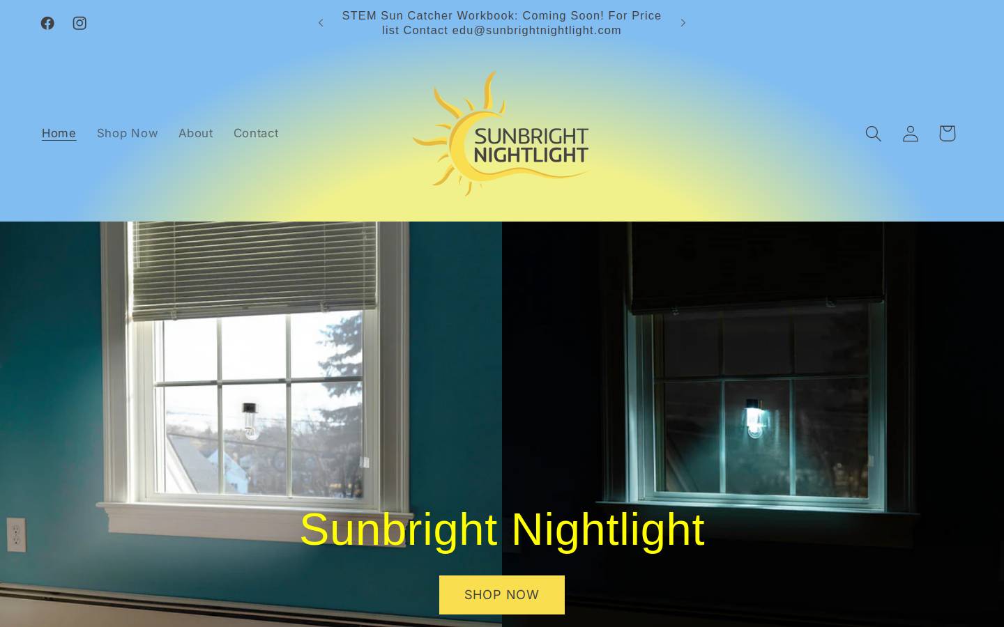 sunbritenightlite.com homepage screenshot