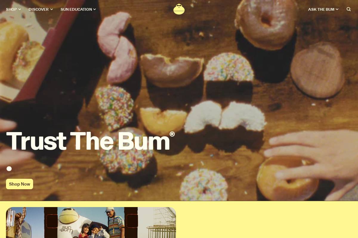 sunbum-uk.com homepage screenshot