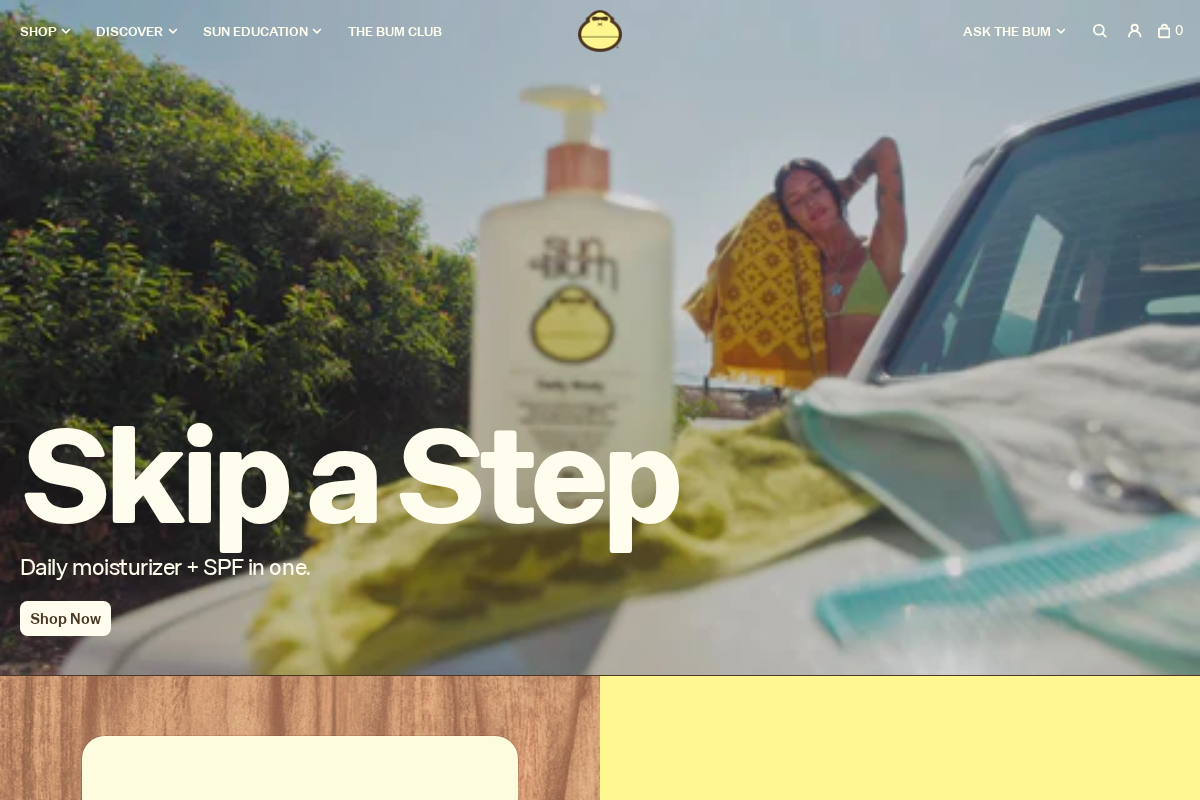 Sunbum homepage screenshot