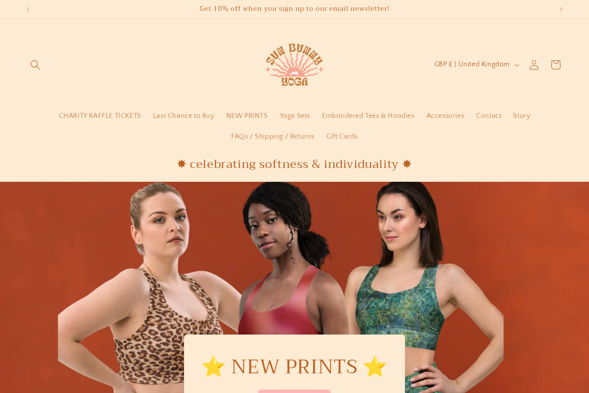 Sunbunnyyoga homepage screenshot