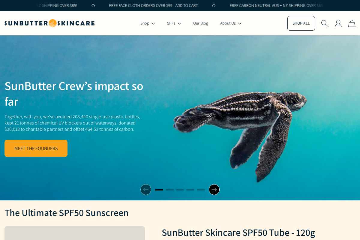 sunbutter.com.au homepage screenshot