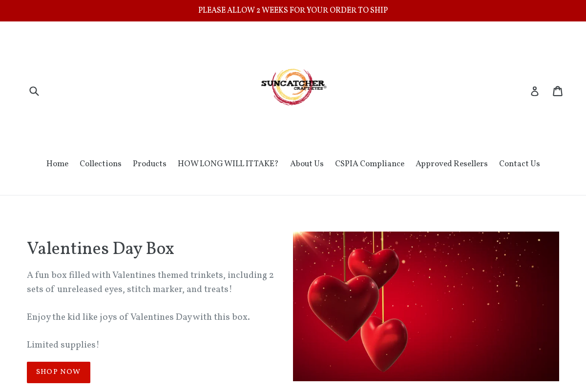 Suncatcher Craft Eyes homepage screenshot