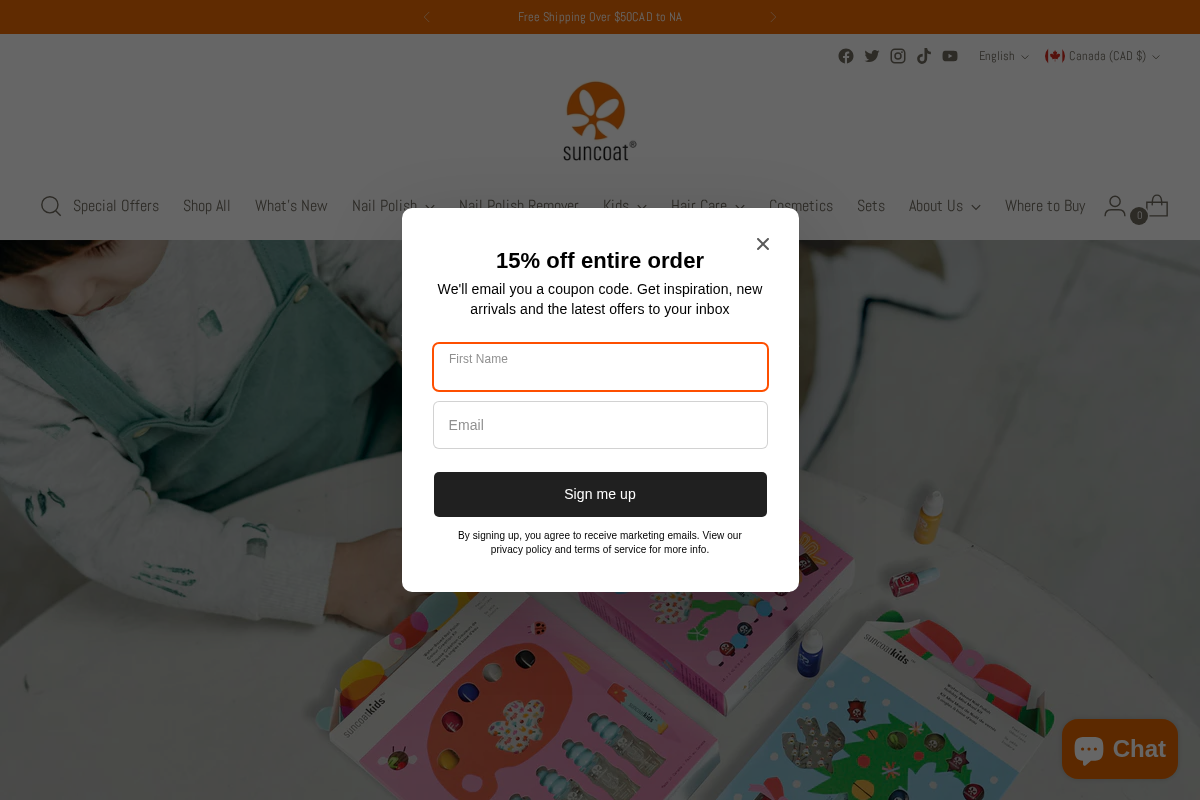 Suncoat Products homepage screenshot