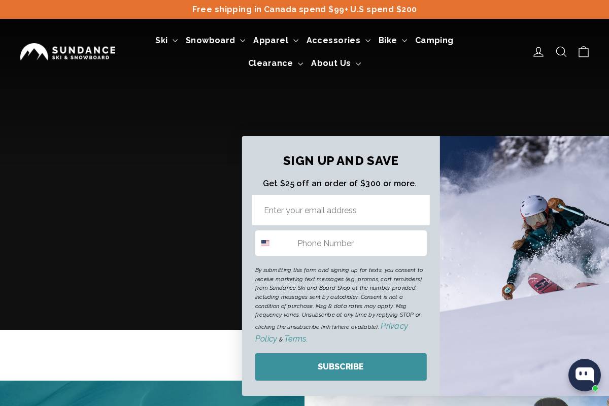 sundanceskishop.com homepage screenshot