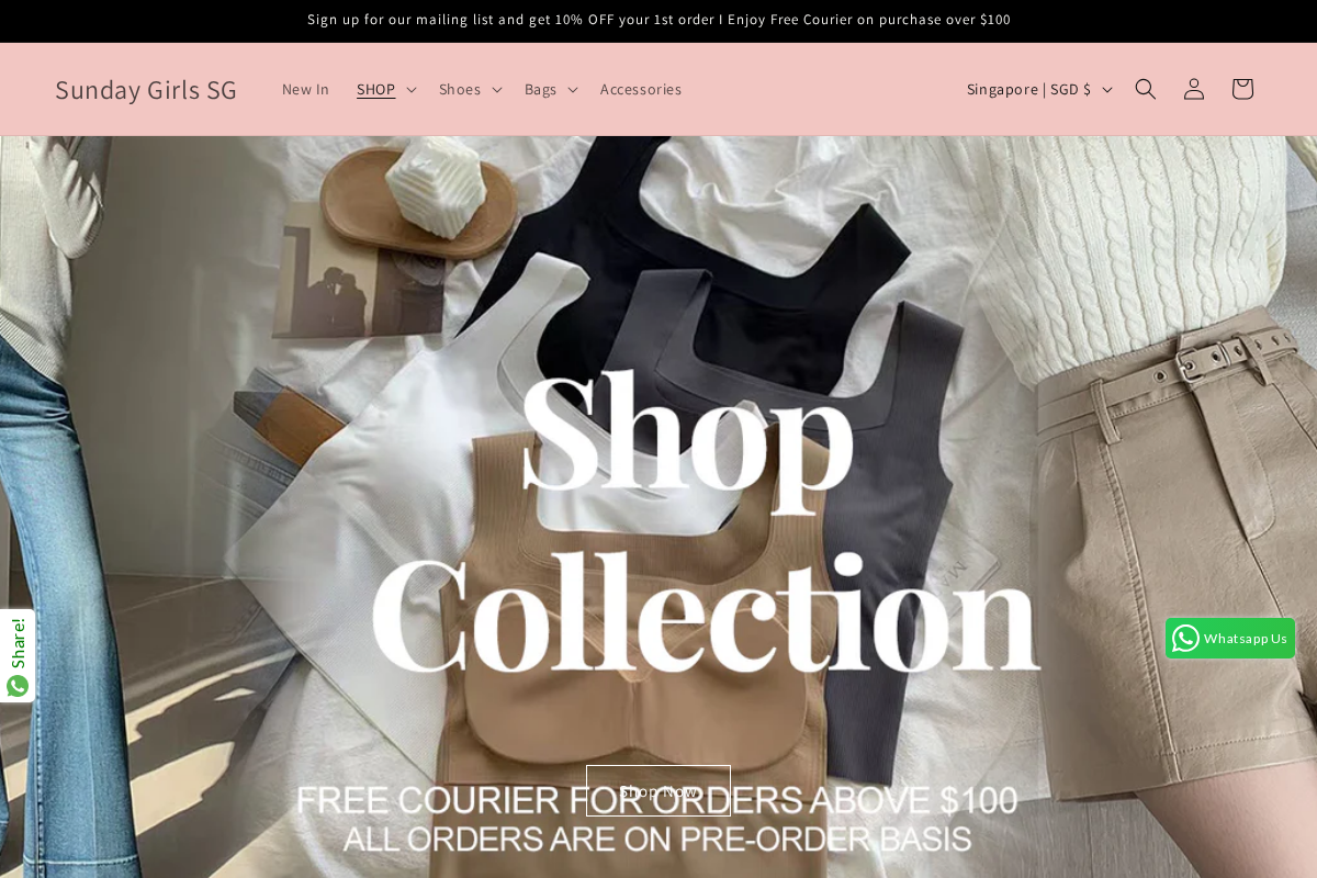 sundaygirls.sg homepage screenshot