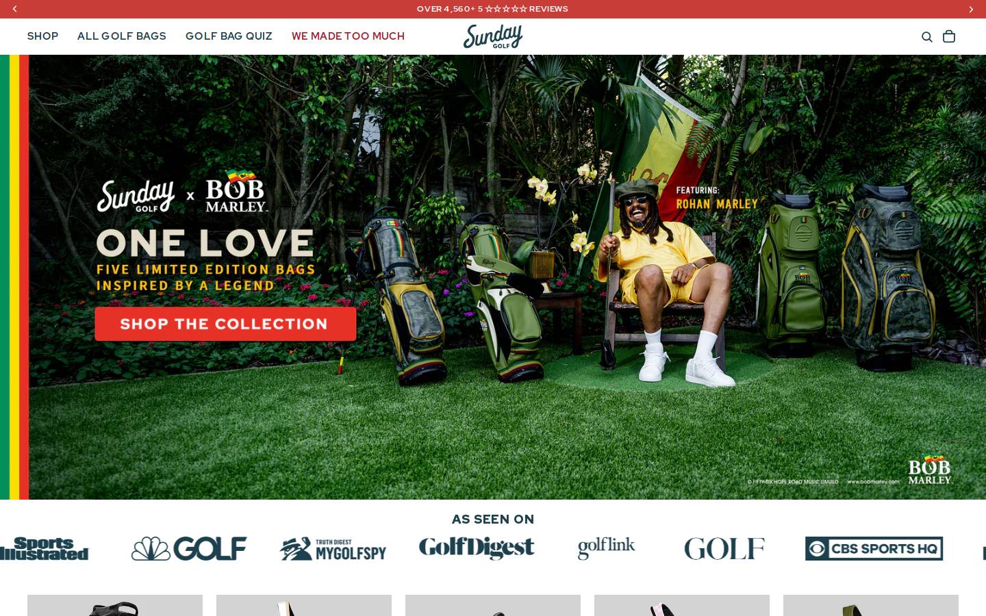 sundaygolf.com homepage screenshot