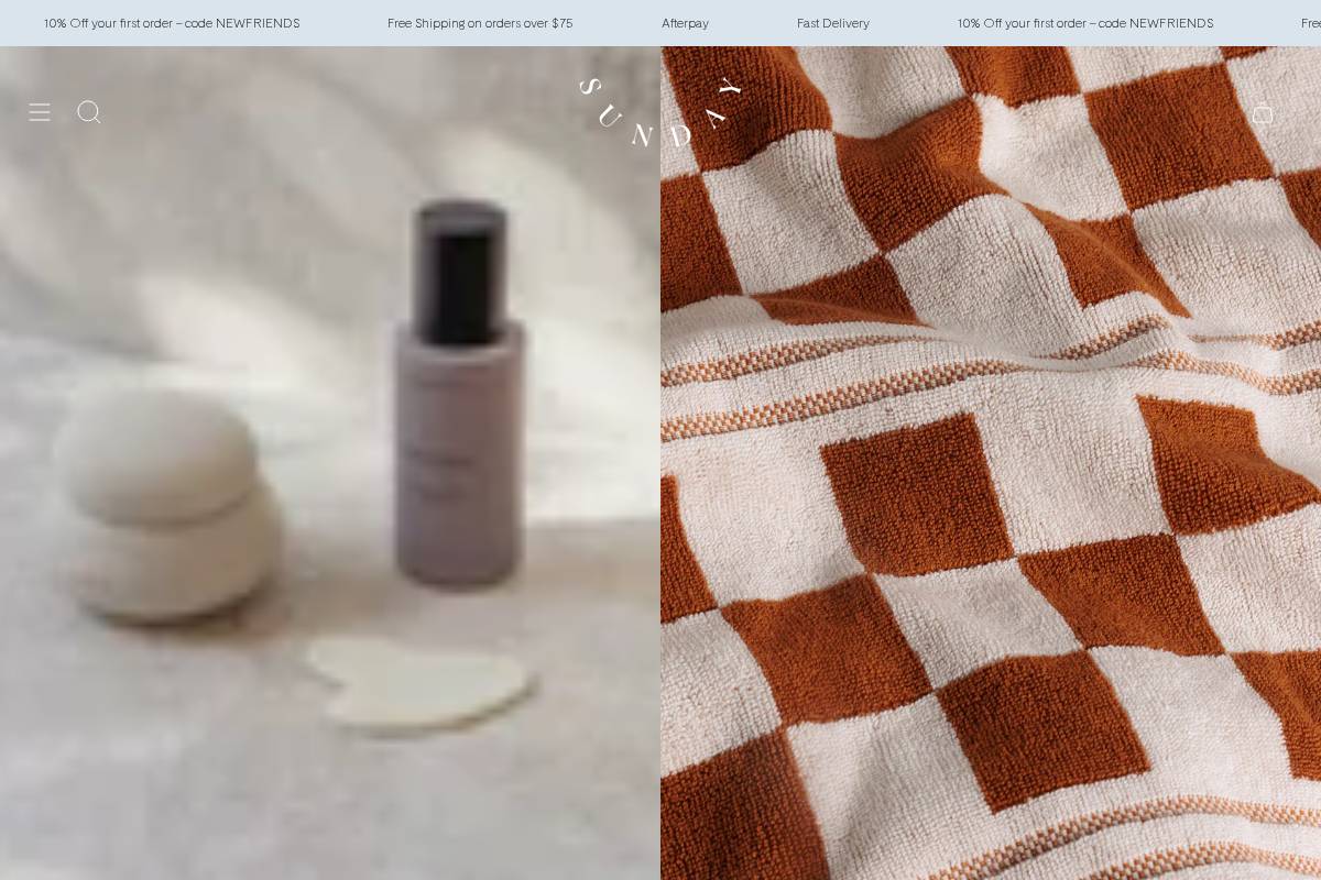 sundayhomestore.co.nz homepage screenshot