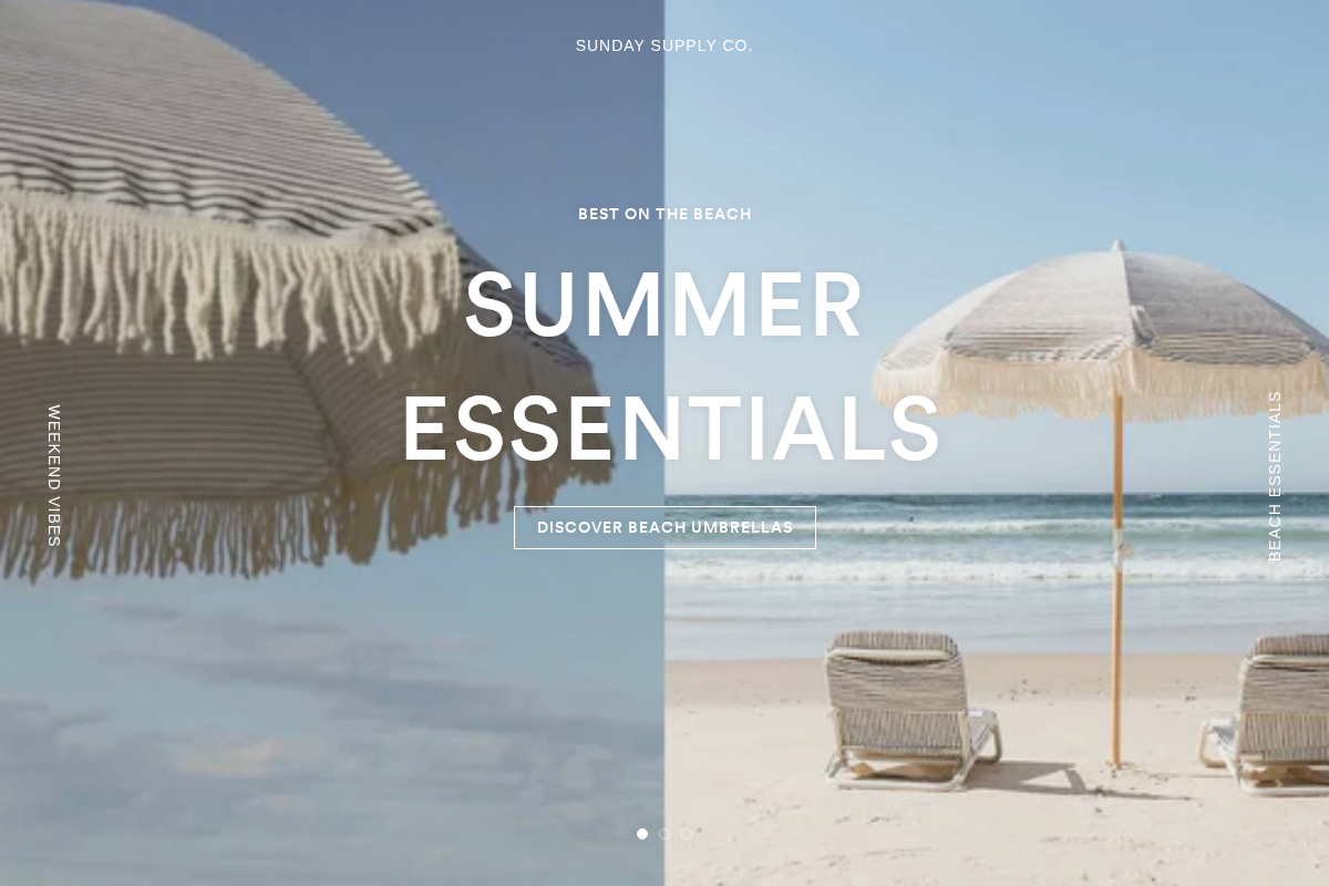 Sunday Supply Co. homepage screenshot