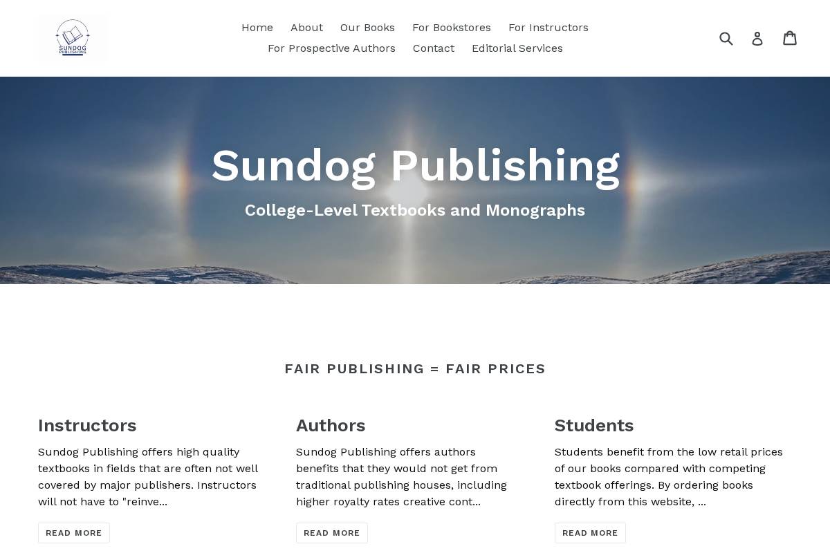 sundogpublishing.com homepage screenshot