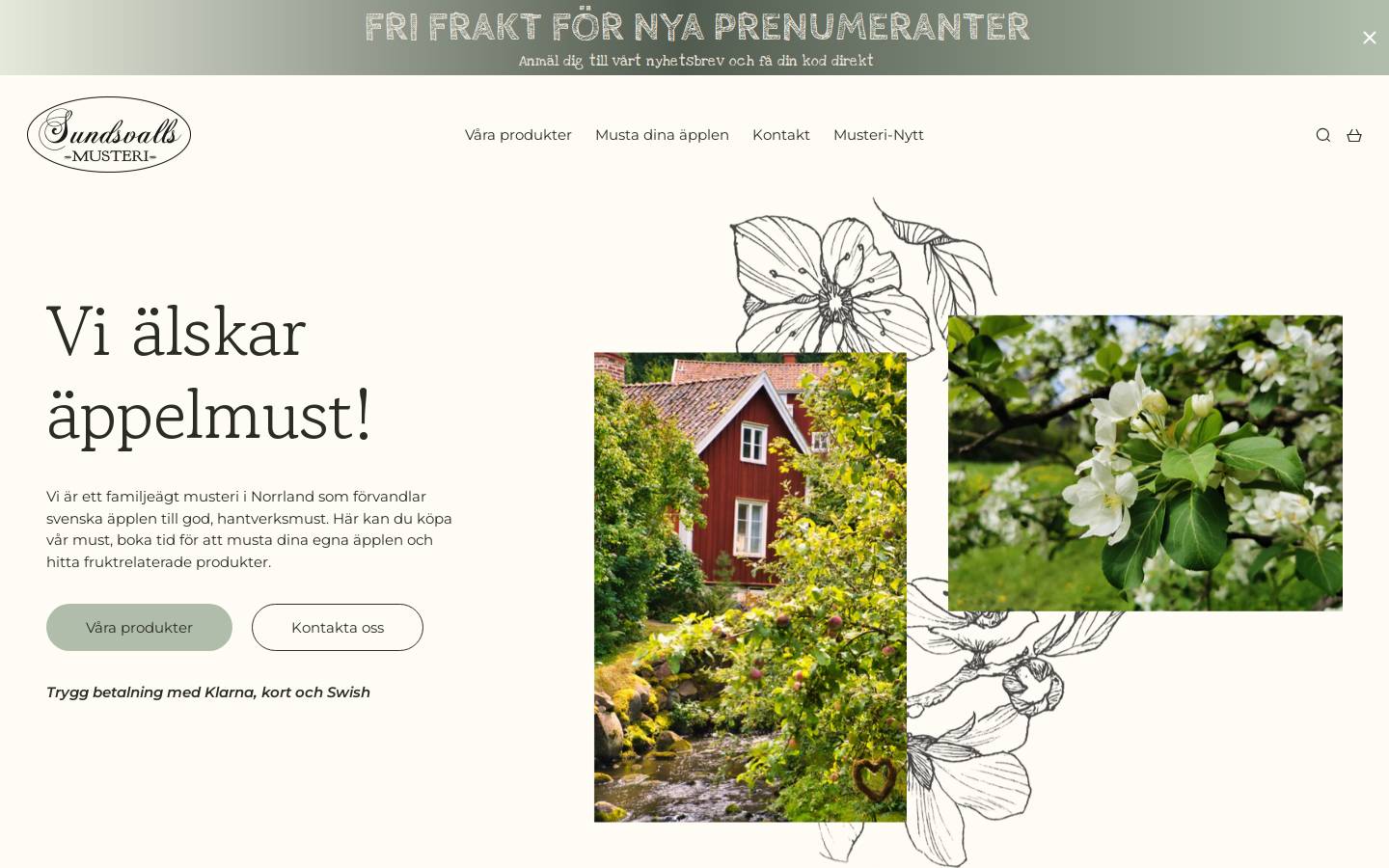 sundsvallsmusteri.se homepage screenshot