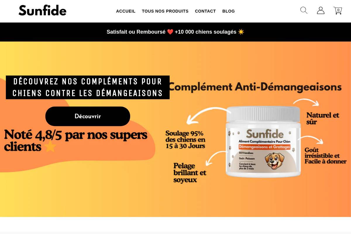 Sunfide homepage screenshot