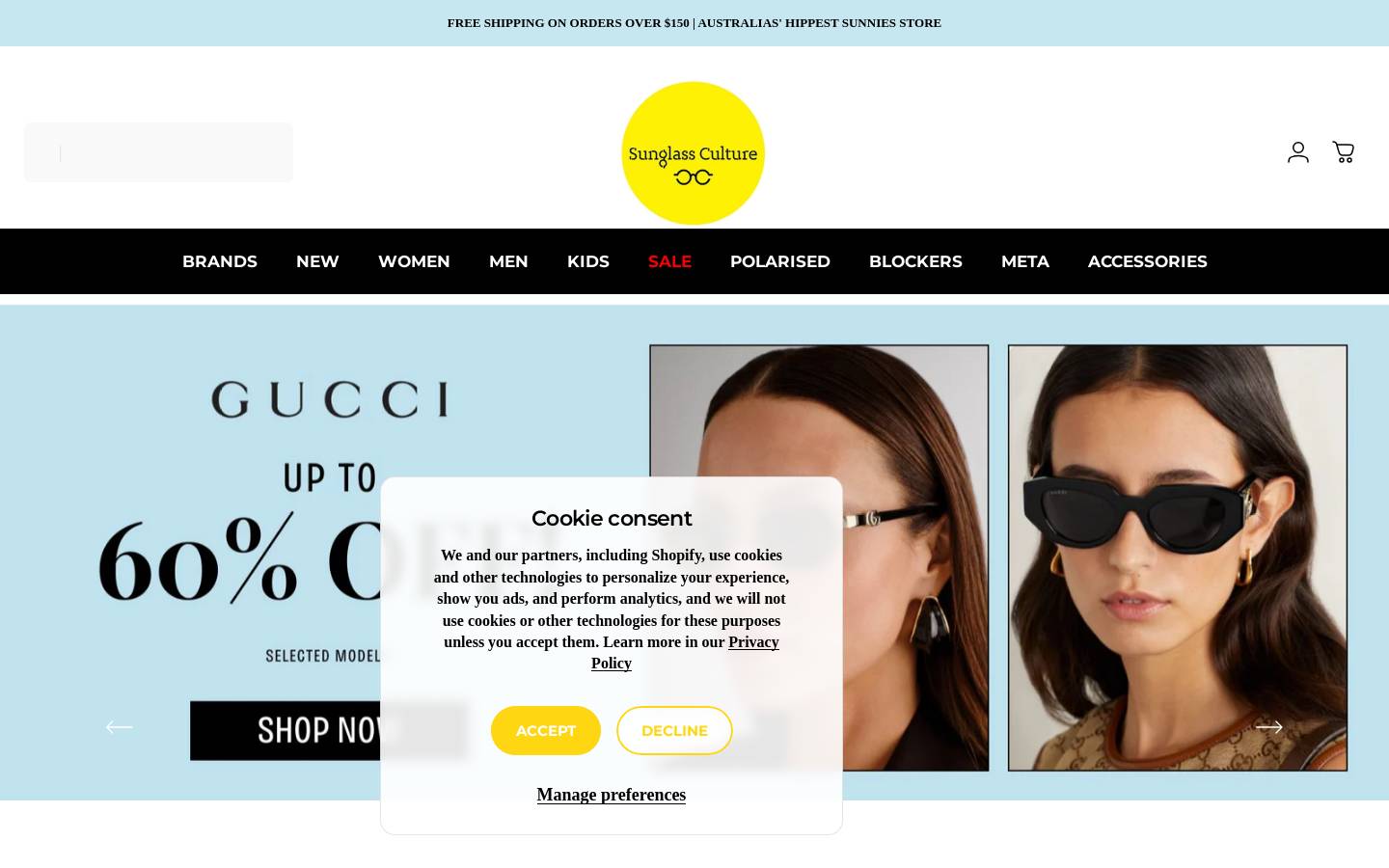 Sunglassculture homepage screenshot