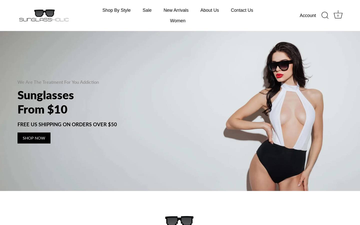 sunglassholic.com homepage screenshot