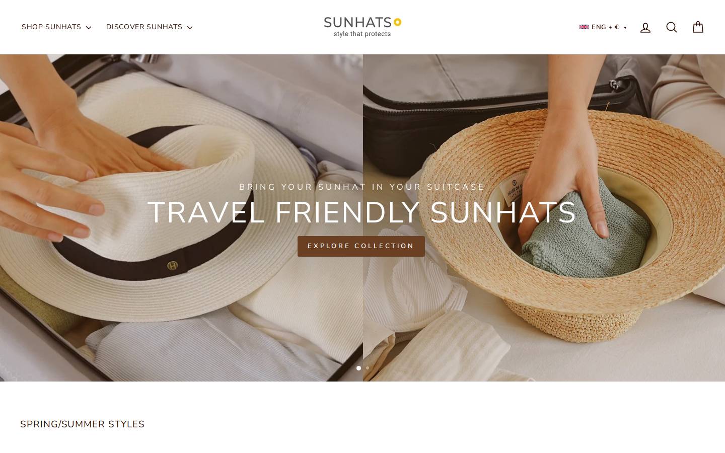 sunhats.eu homepage screenshot