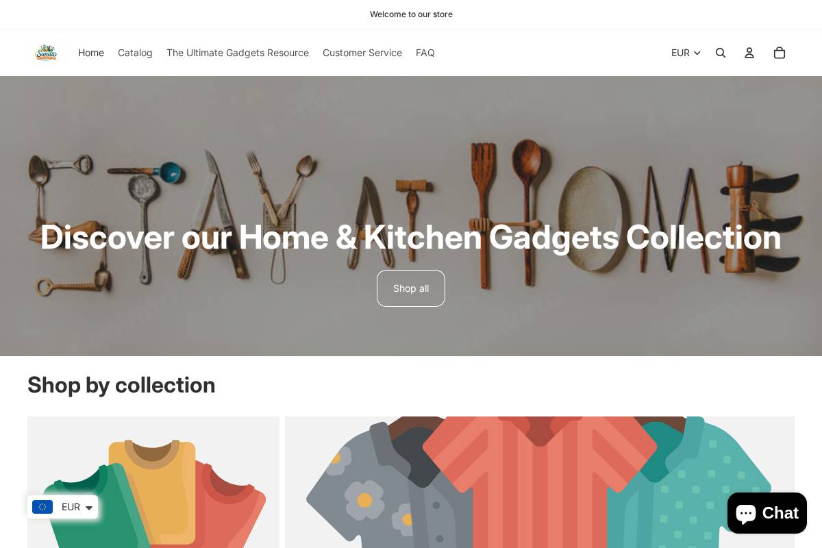 sunitahome-kitchengadgetsstore.com homepage screenshot