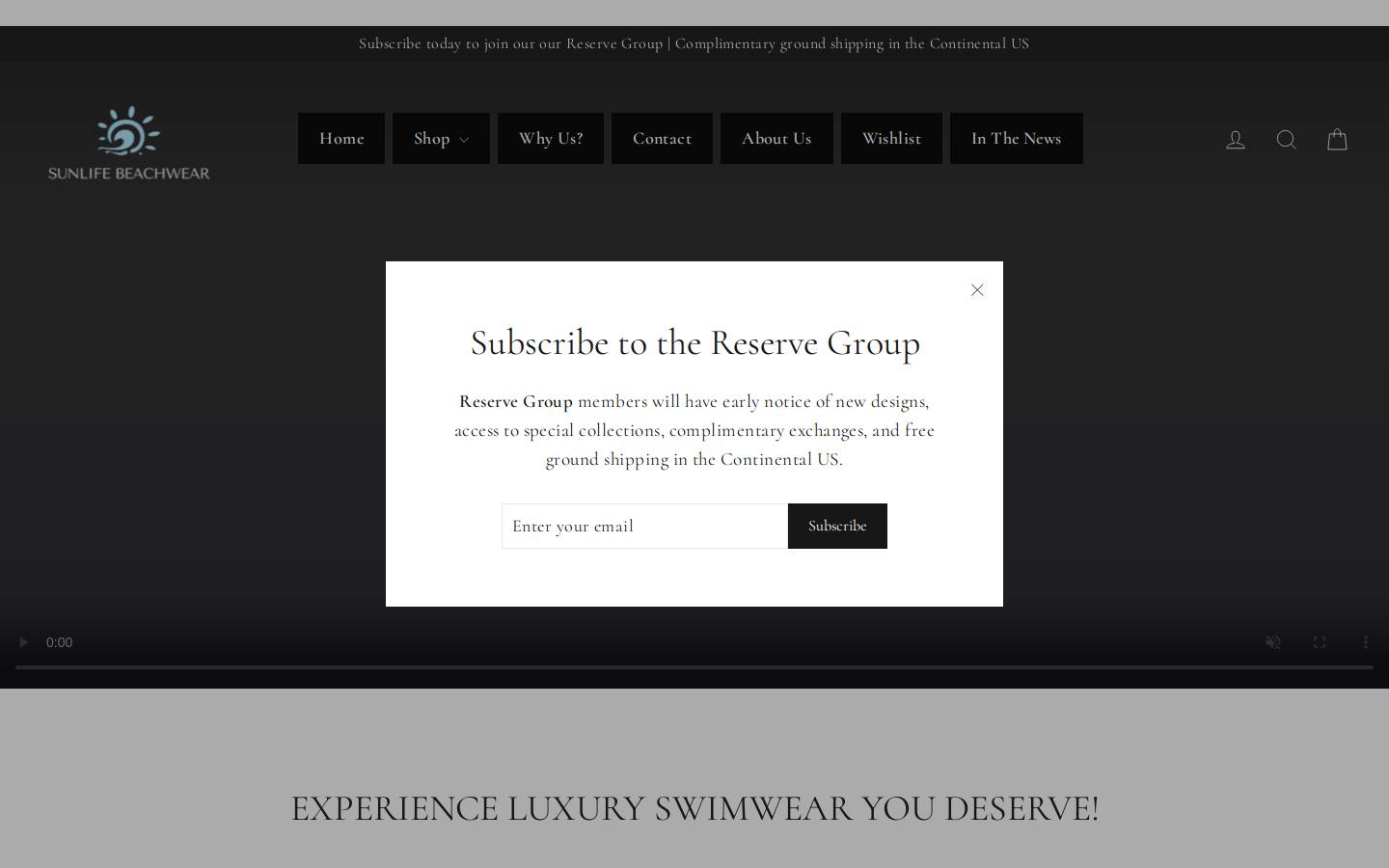 sunlifebeachwear.com homepage screenshot