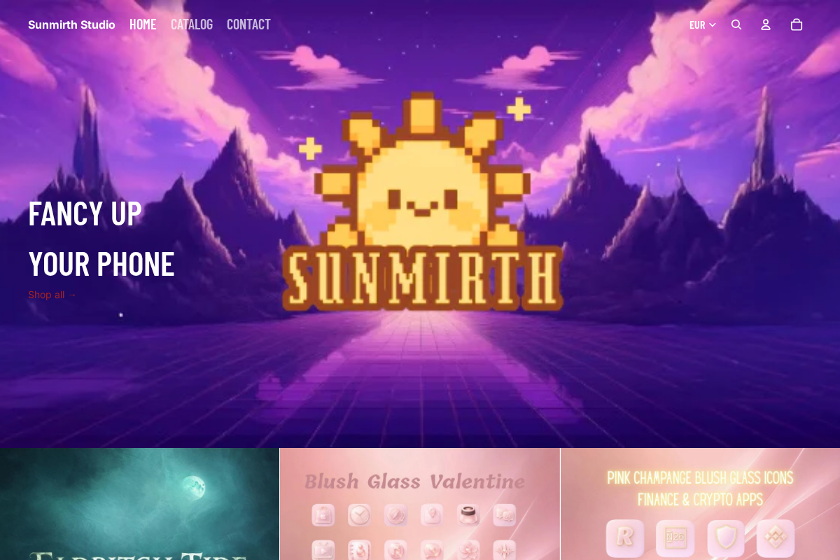 Sunmirth Studio homepage screenshot