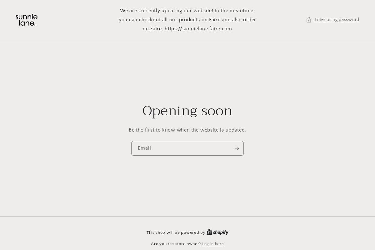 sunnielane.com homepage screenshot