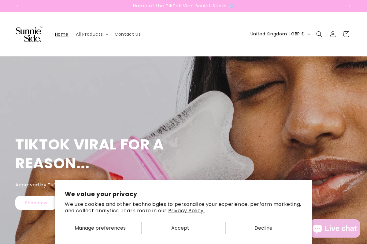 Sunniesideskin homepage screenshot