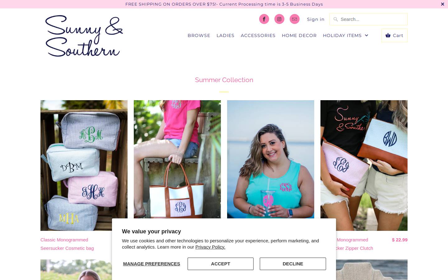 sunnyandsouthern.com homepage screenshot