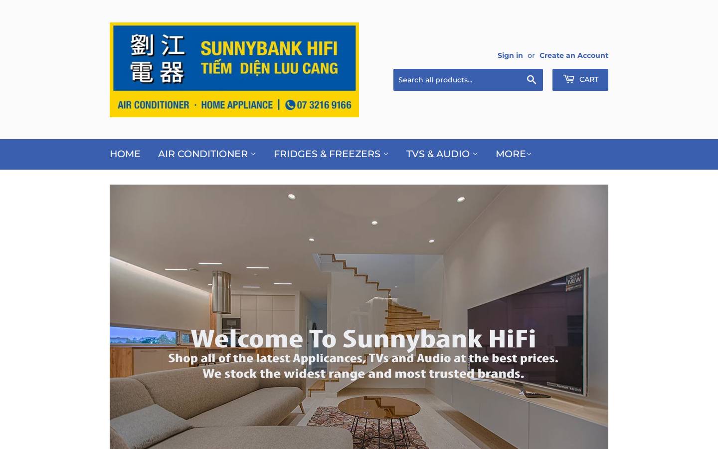 sunnybankhifi.com.au homepage screenshot