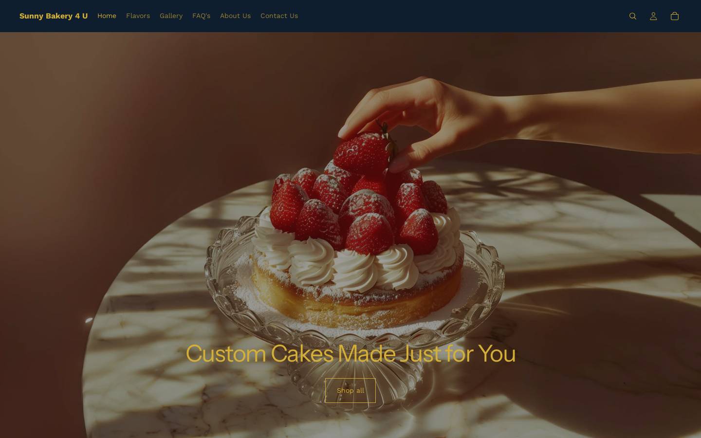 sunnycakery.com homepage screenshot