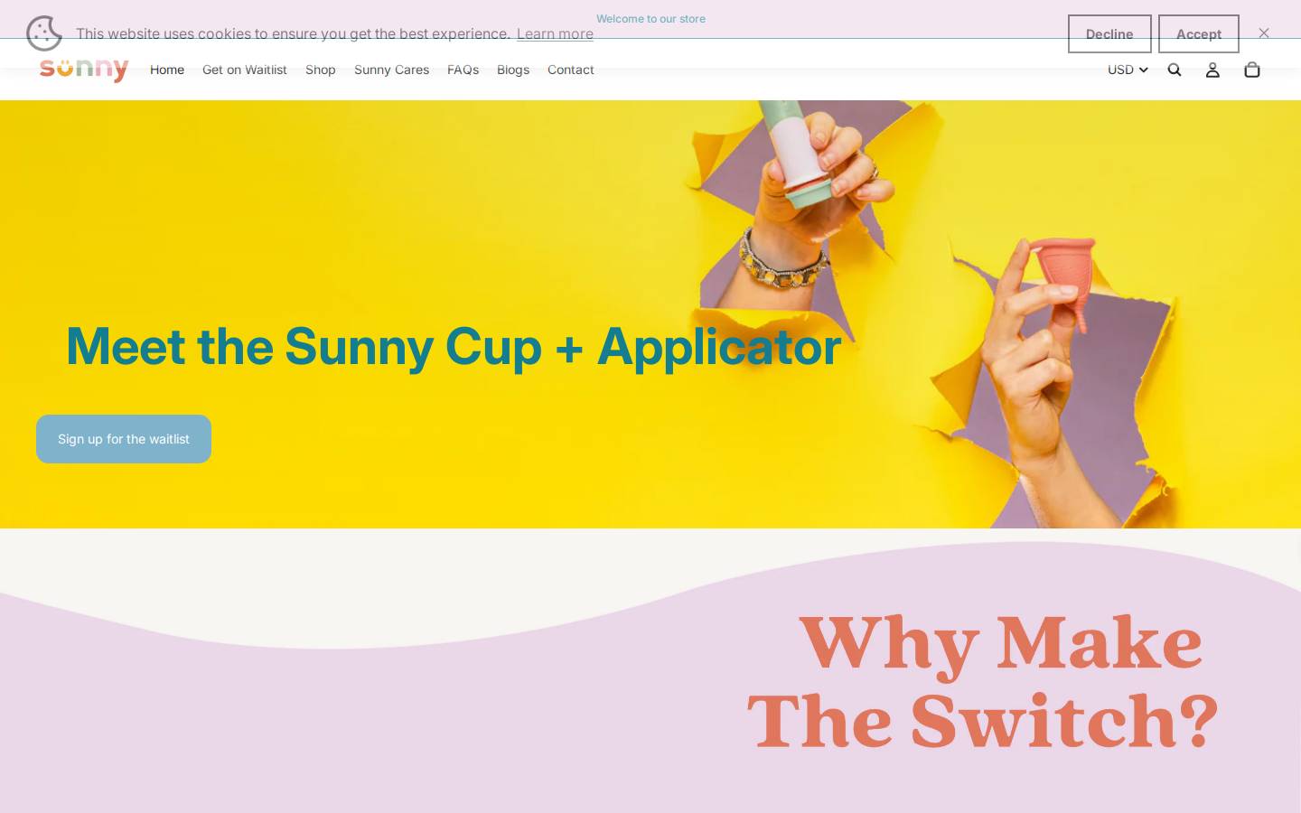 sunnyperiod.com homepage screenshot