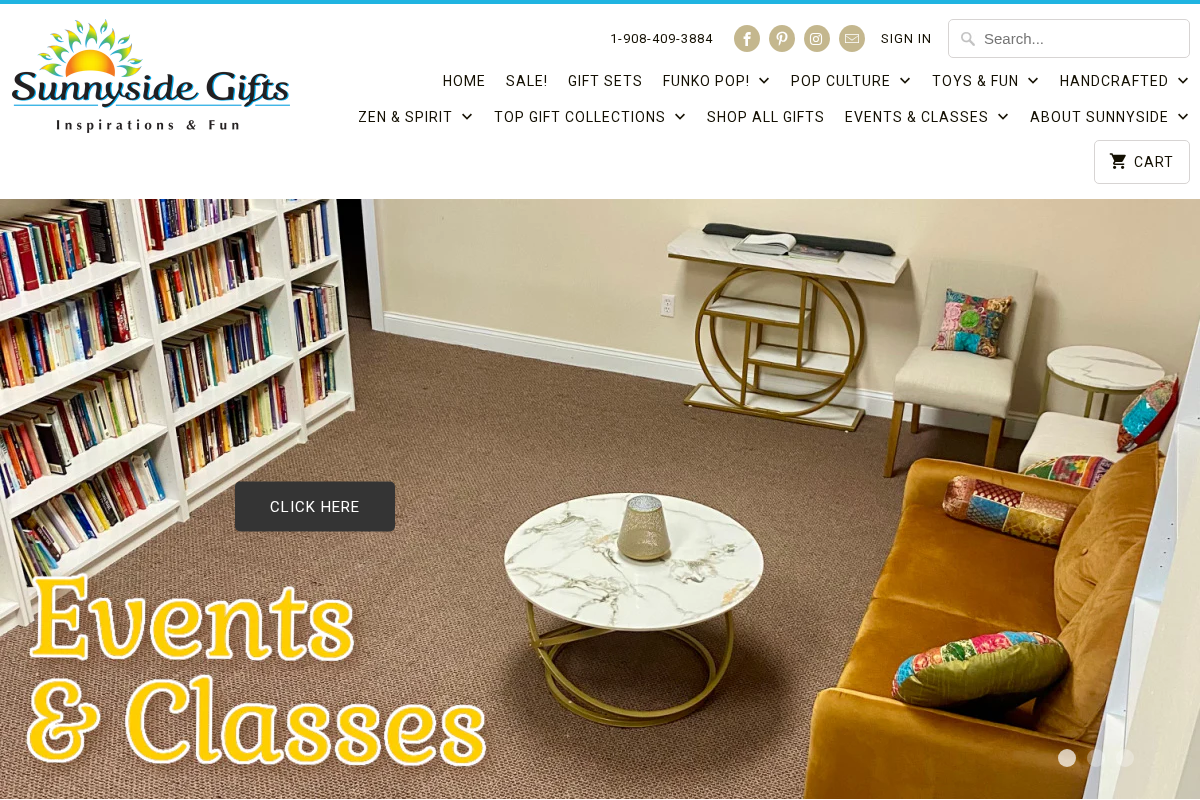 Sunnyside Gift Shop homepage screenshot
