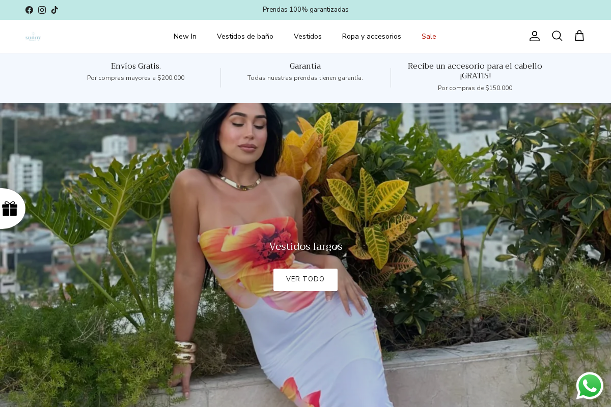 Sunny Swimwear homepage screenshot