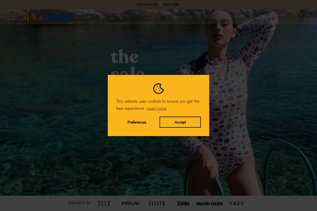 Sun of a Beach homepage screenshot