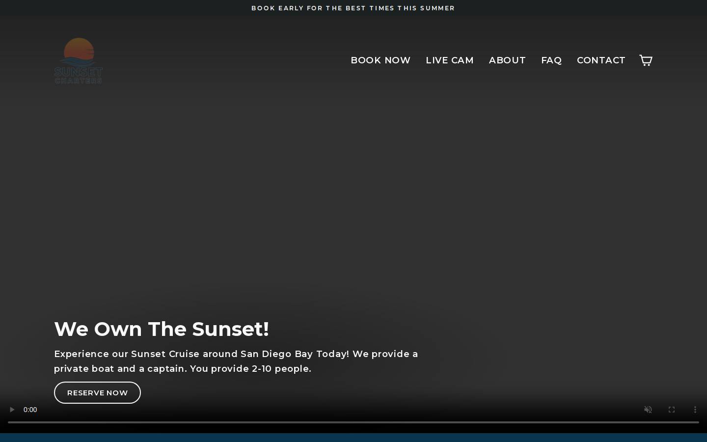 sunsetcharters.com homepage screenshot