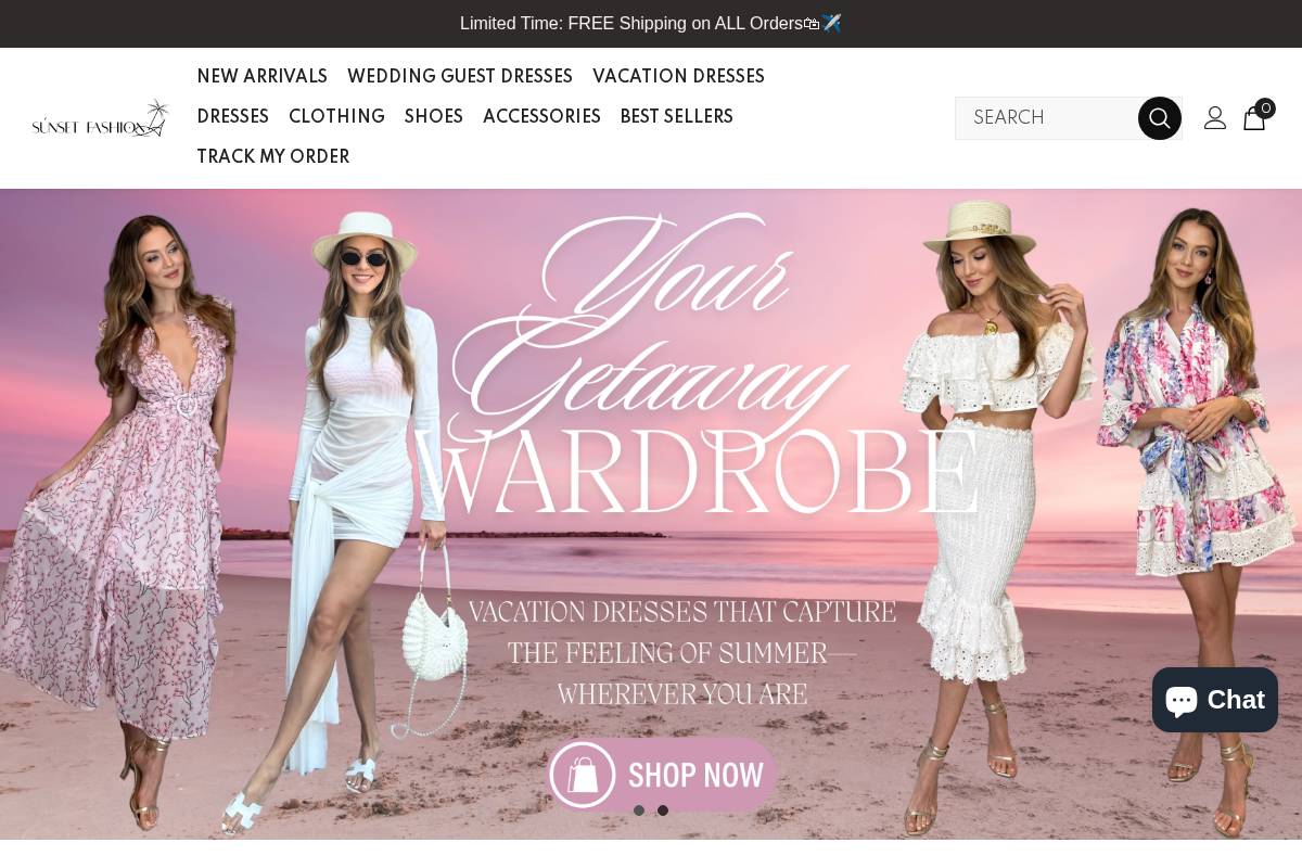 sunsetfashionla.com homepage screenshot