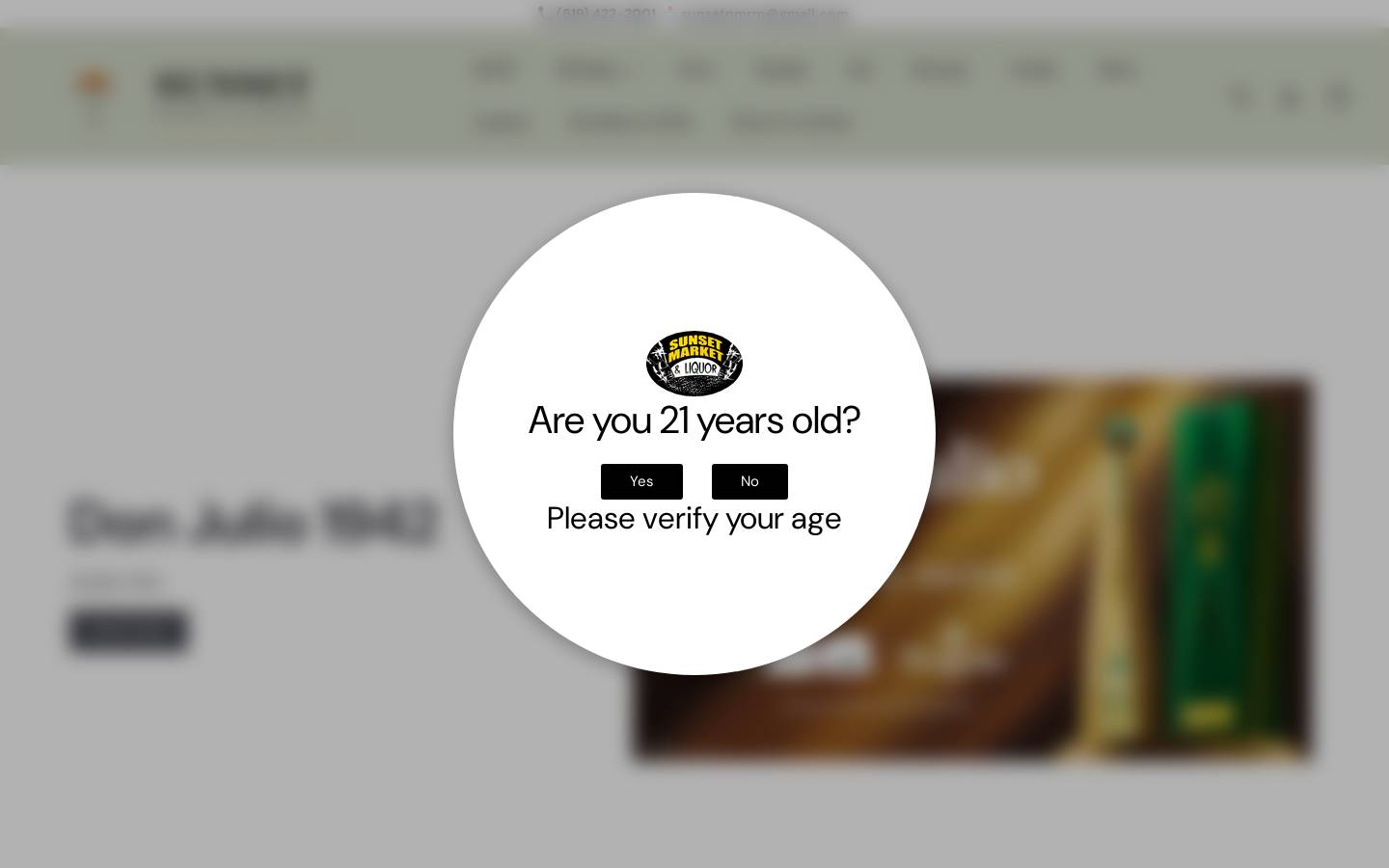 sunsetliquorstore.com homepage screenshot